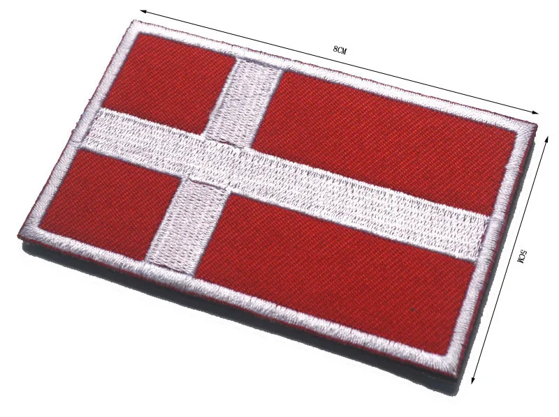 

5pcs/lot Embroidery Badge Danish National Flag Of Denmark Embroidered Badges Patch For Clothing Cap Bag
