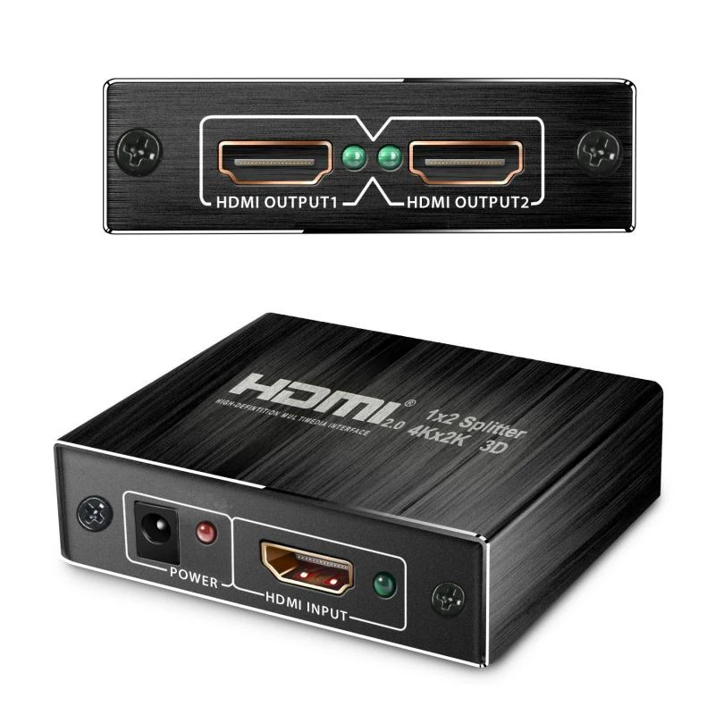 Navceker UHD 4K HDMI 2,0 сплиттер 1x2 Поддержка HDCP 1,4 3D HDMI сплиттер 2,0 4K 1 вход 2 выход переключатель коробка для Blu-Ray DVD HDTV