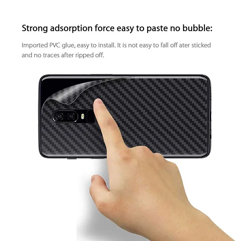 Ascromy For One Plus 5T Back Protection 3D Transparent Mobile Phone Carbon Fiber Back Cover Protector Film For OnePlus 6 5 Rear (3)