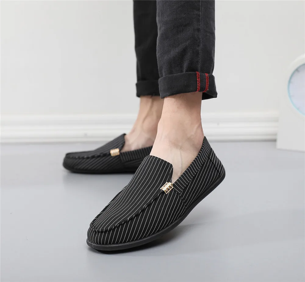 Spring peas shoes male Korean casual canvas shoes one pedal lazy shoes summer net red men's men's shoes