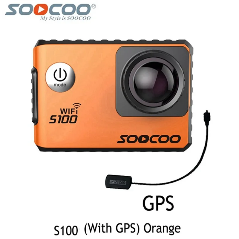 SOOCOO S100 S100 Pro Экшн-камера 4K NTK96660 сенсорный экран 20MP 30M Водонепроницаемая Спортивная камера опция gps гироскоп стабилизация изображения - Цвет: Синий