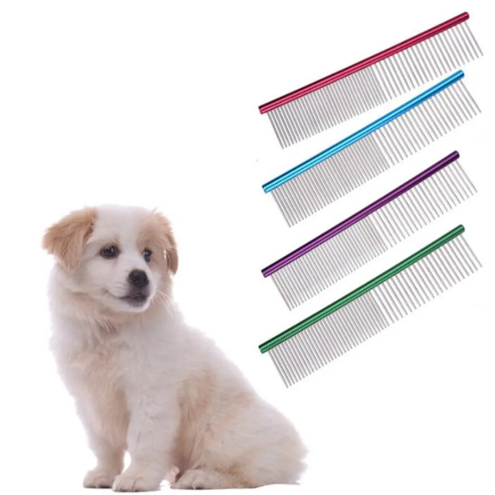 Dog Combs For Grooming, Comb With Rounded Teeth, Stainless Steel Cat Comb For Removing And Knots For Dogs And Cats, 19.0cm - Pet Supplies - Bahrain