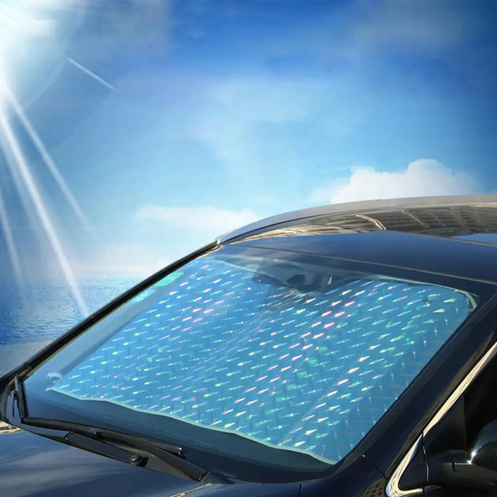 

NEW Car Front Windshield Sun Shade Laser Thicken Anti-UV Dust Rain Cover Protector