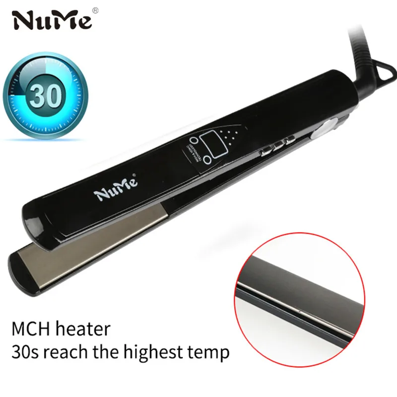Титановый выпрямитель для волос широкая тарелка щипцы для завивки MCH нагреватель ионный Выпрямитель Утюг салонный инструмент для укладки цифровой дисплей