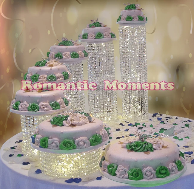 

Free shipping Birthday 6pcs Cake Holders Crystal Cake Stand Wedding birthday Banquet Centerpiece Cake Display Wedding Decor