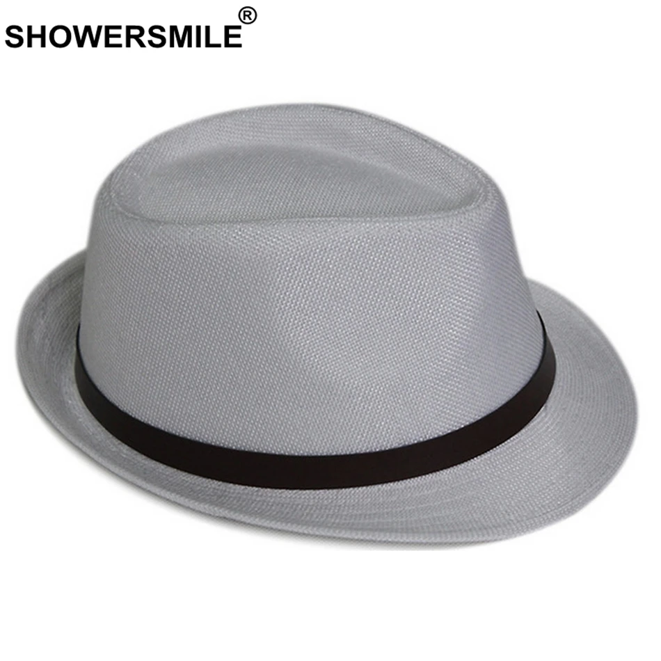 white linen fedora hat