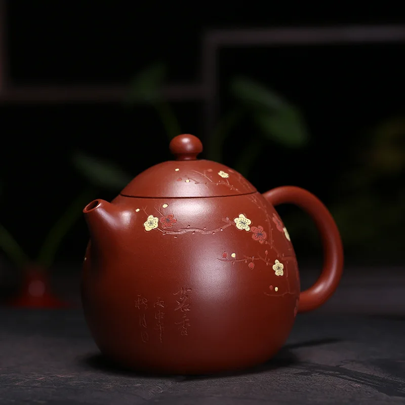 

260ML Coloured drawing teapot pattern plum kettle dahongpao yixing drinkware suit tieguanyin black tea