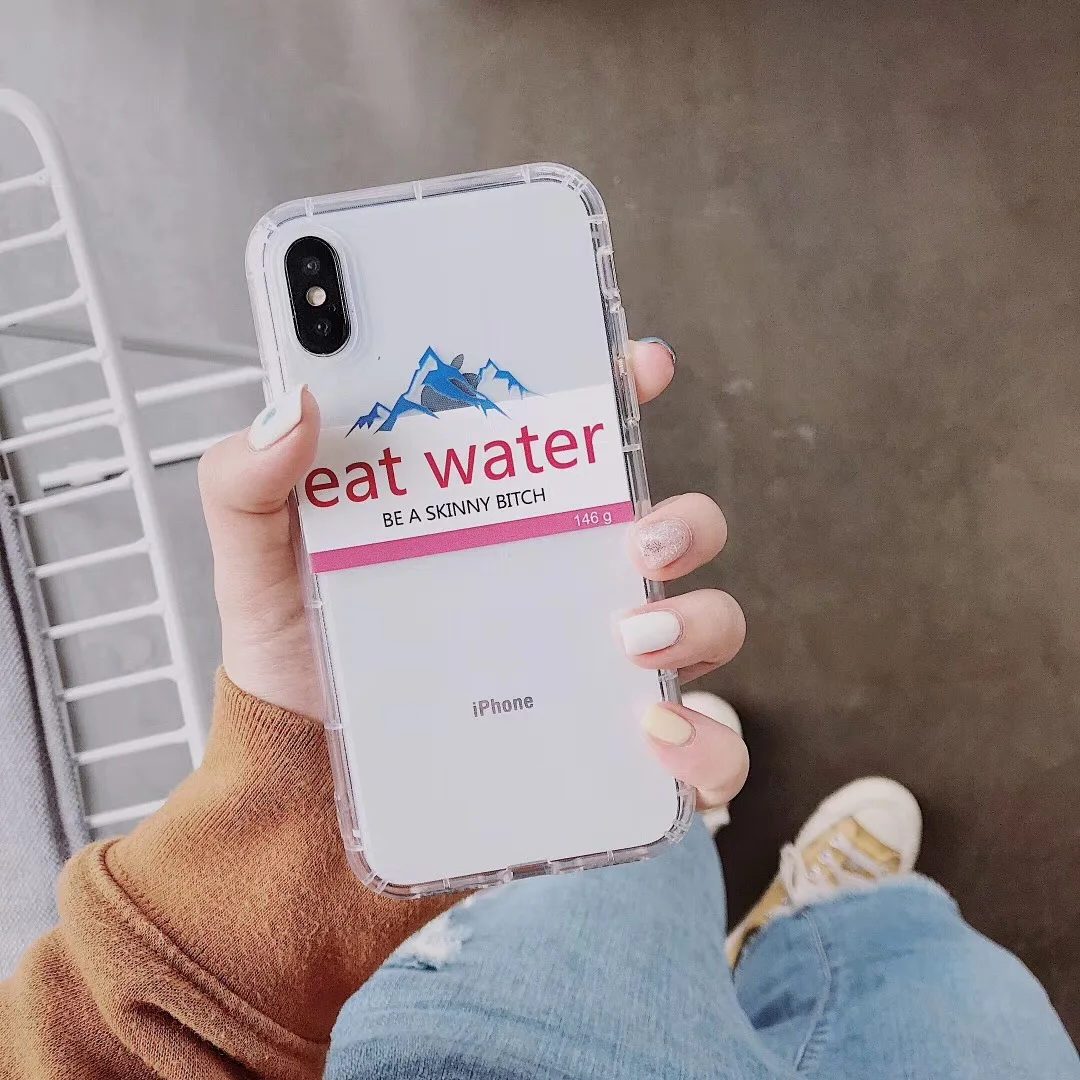 Забавный Ретро-узор Evian воды личности горный чехол для телефона для iphone Xs MAX XR X 6 6s 7 8 plus простой мягкий ТПУ задняя крышка