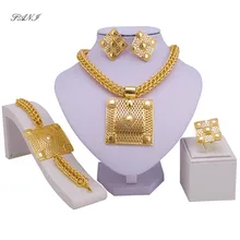 Fani Дубай Золотой Цвет Ювелирные наборы нигерийские Свадебные Женские аксессуары комплект ювелирных изделий Модный Африканский бисер комплект ювелирных изделий