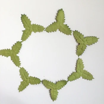 

100pcs/lot 4.5cm green paper leaf-Clover shape paper flowers for scrapbook