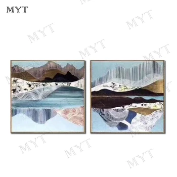 

Modern Impression 2 pcs abstract beautiful Landscape Oil Painting on Canvas Art Poster Wall Picture for Living Room home decor
