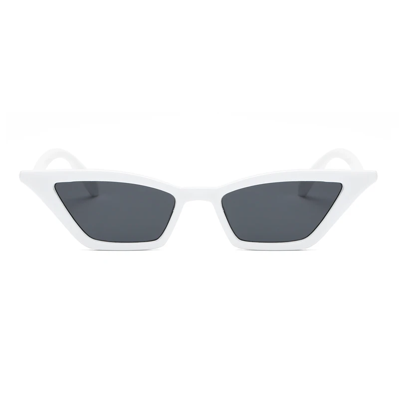 Новые женские маленькие солнцезащитные очки кошачий глаз винтажные мужские модные брендовые дизайнерские красные Квадратные Солнцезащитные очки UV400 gafas de sol - Цвет линз: white frame black
