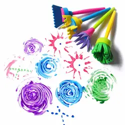4 шт./компл. забавные креативные игрушки для детей diy цветок губка для Граффити Арт Набор кистей печать инструменты для рисования, живописи