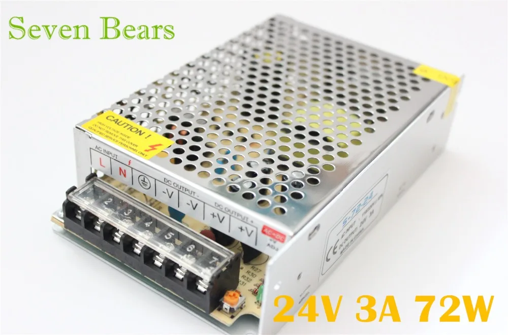 Адаптер питания DC24V 1 A 2A 3A 5A 8.5A 10A 15A светодиодный трансформатор на 12 в пост. Тока
