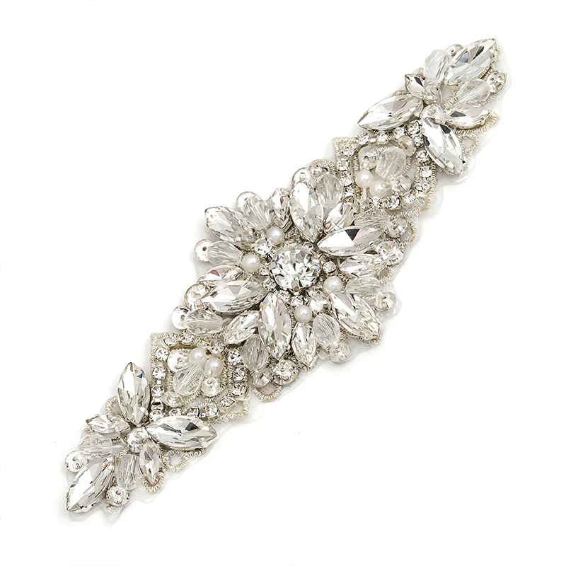 

YANSTAR Wholesale (30PCS) Rhinestones Appliques For Wedding Belt Clear Rose Gold Crystal Beads DIY Bridal Sash YS994