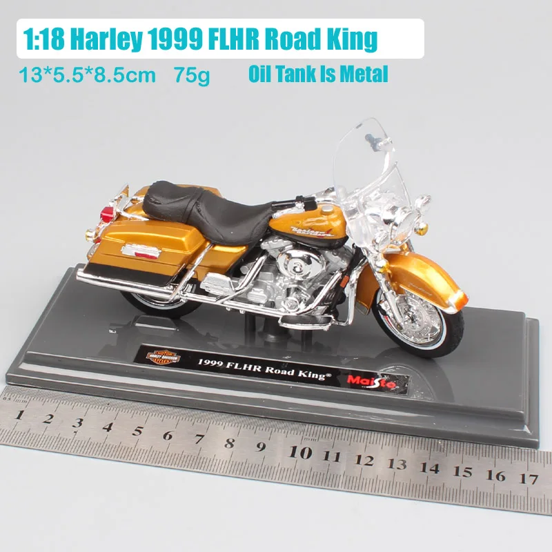 Beste 1 18 Schaal Kinderen Maisto Mini Flhr Road King Diecast Metal Model Motorfiets Cruiser Touring Voertuigen Fiets Speelgoed Voor Kinderen