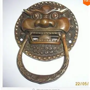 

collecting OLD copper decoration brass Elaborate Chinese Copper Foo Dog Foo Lion Door Knocker