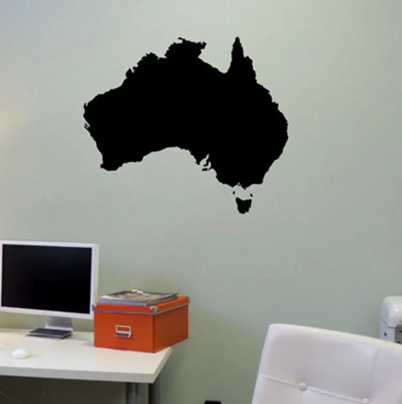 australia map wall decal world map austalian wall map mural art wall