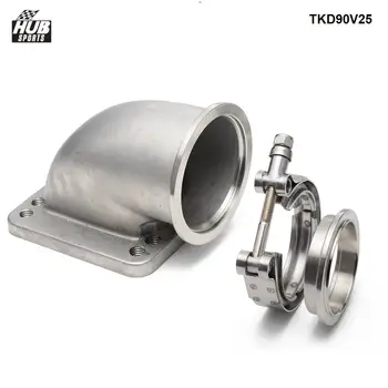 

1 set 2.5" V-band 90 Degree Elbow Adapter Flange Cast SS304 For T4/T3 Turbo With SS304 V-band Clamp TKD90V25
