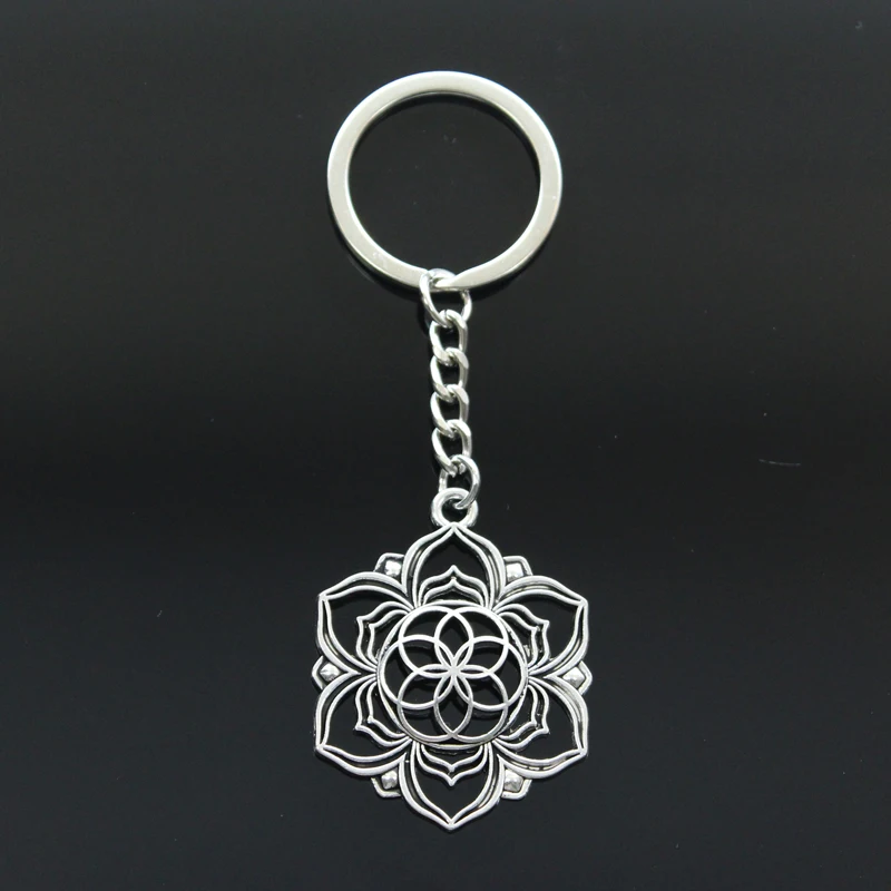 Лидер продаж модный брелок для ключей Yoga Flower Of Life Datura Stramonium 43x35 мм подвеска 30
