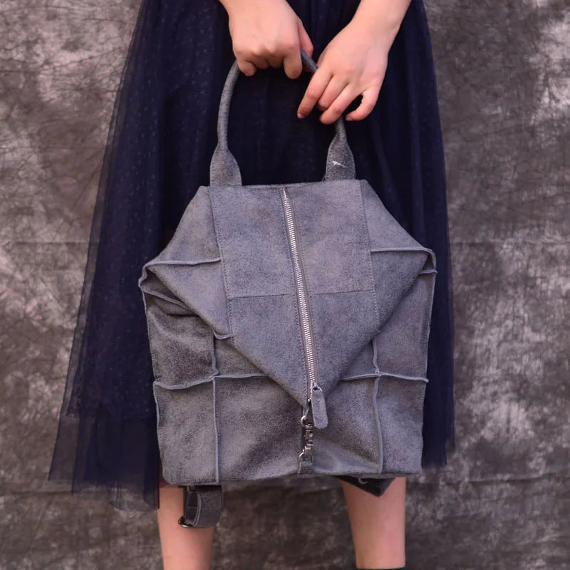 EUMOAN брендовый рюкзак из натуральной кожи, Женский дорожный рюкзак, большой лоскутный первый слой кожаной сумки на плечо