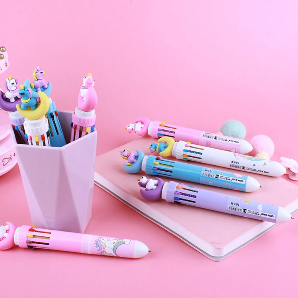 Creative-Cartoon-10-Colors-Moon-Unicorn-Ballpoint-Pens-Multi-color-Press-Ball-Pen-Marker-Pen-0 (1)
