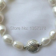 Shitou 00472 потрясающий большой 14 мм барокко белых пресноводных культивированный жемчуг браслет