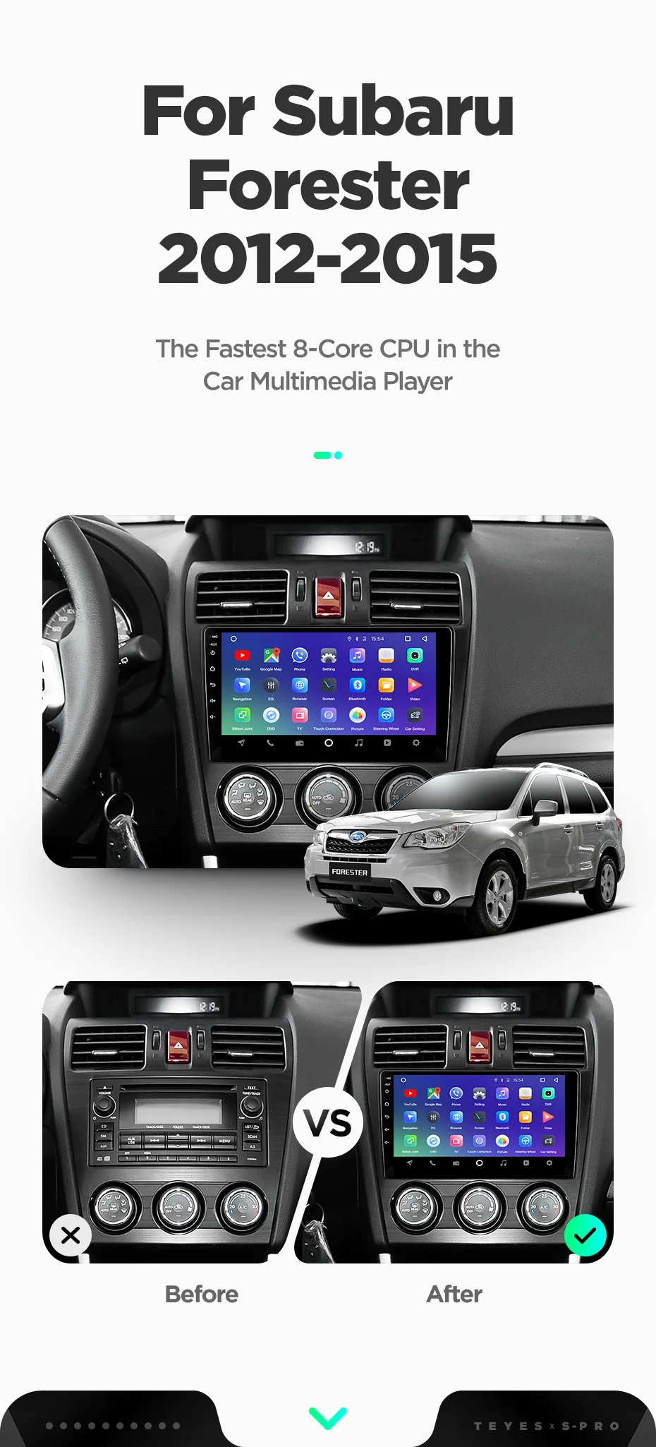 Cheap TEYES SPRO Car Radio Multimedia Video Player Navigation GPS Android 8,1 8.1 For Subaru Forester 4 SJ accessories sedan dvd 5