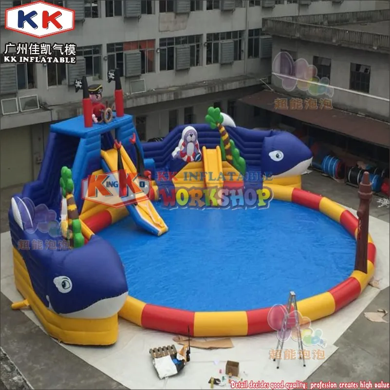 Swimming Pool Inflatable Amusement Design Commercial Grade Whale