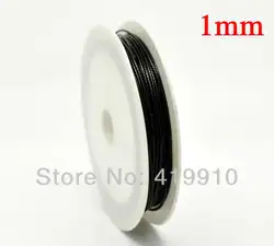 Черный Сталь Бисер Провода 1 мм, продается за пакет 2 рулона (20 м) m00157