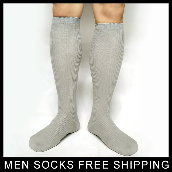 Мужские осенние зимние однотонные длинные носки до колена сексуальные платья костюмы чулок 2018 брендовые качественные 1 пара мужские