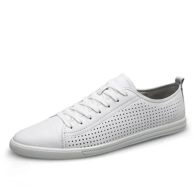 

BACKCAMEL High Quality Men Casual Shoes Luxury Men Designer Shoes Hollow Breathable Men Genuine Leather Shoes Vulcanized shoes