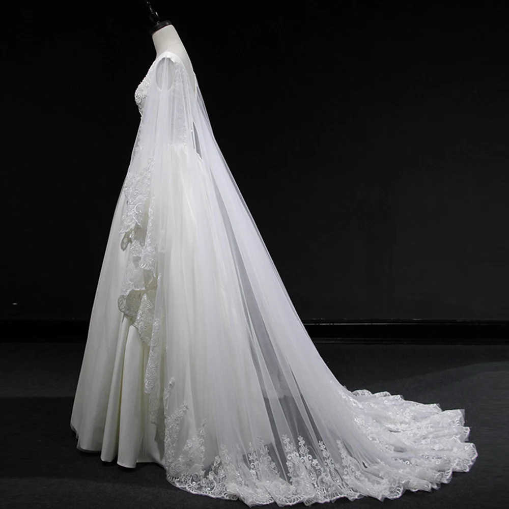 Robe De Mariage 2019 v-образный вырез сексуальные спинки Полный бисер жемчуг Аппликации А-силуэт Свадебные платья с шалью Интернет-магазин Китай