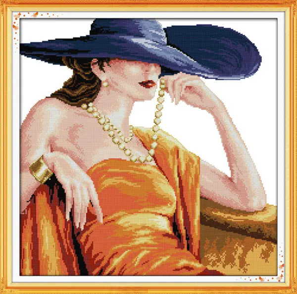 

Graceful Noblewoman Printed on Canvas DMC Counted Chinese Cross Stitch Kits printed Cross-stitch set Embroidery Needlework