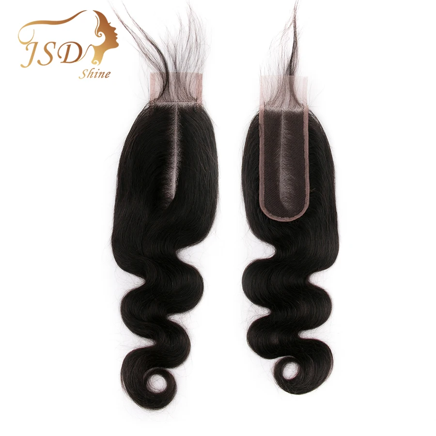 

JSDShine Brazilian Body Wave Hair Closure 2*6 Lace Middle Part 130% Density Human Remy Hair Closure with Baby Hair 8-20 inch