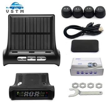 

Newly Solar TPMS Car Tire Pressure Alarm Monitor System Display 4 Internal / External Sensor Temperature