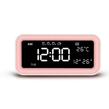 

Smart Alarm Clock Makeup Mirror Snooze Digital Alarm Clocks LED Temperature Calendar Electronic Table Clock Home Decor Gifts