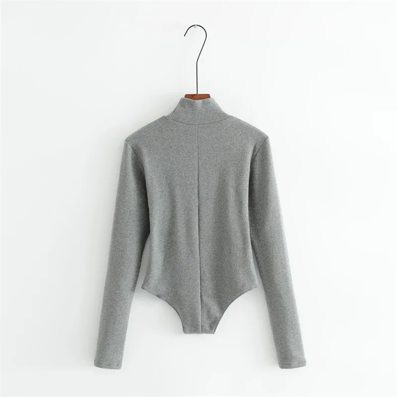 red bodysuit Autumn & Winter Wear Women Turtleneck Long Sleeve Warm Bodysuits cut out bodysuit