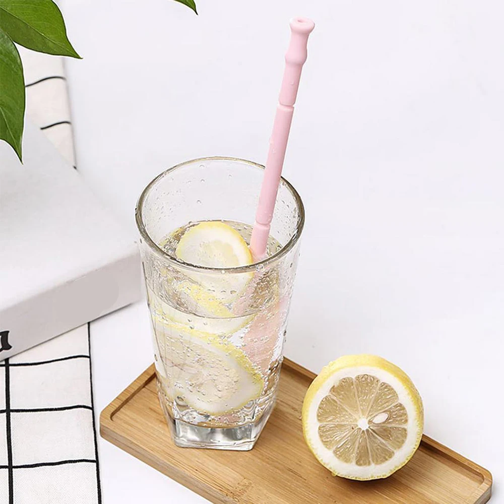 Silicone Straws Reusable Folding Eco Friendly Drinking Straw with Cleaner Brush Capsule Box Set Party Bar Accessory Wholesale