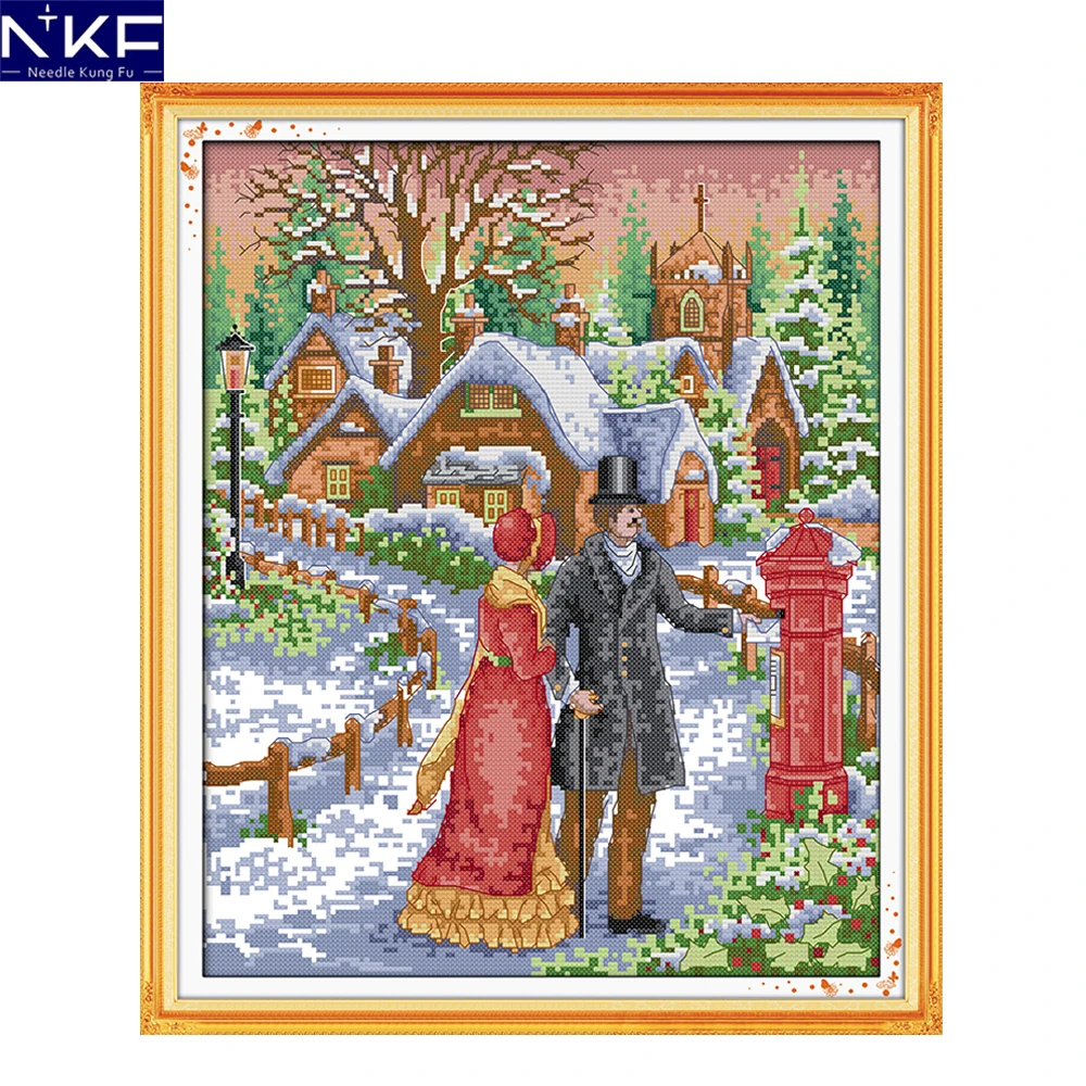 NKF Walk on The Snow Pattern Счетный Набор для вышивки крестом вышивка-Шитье Сделай Сам