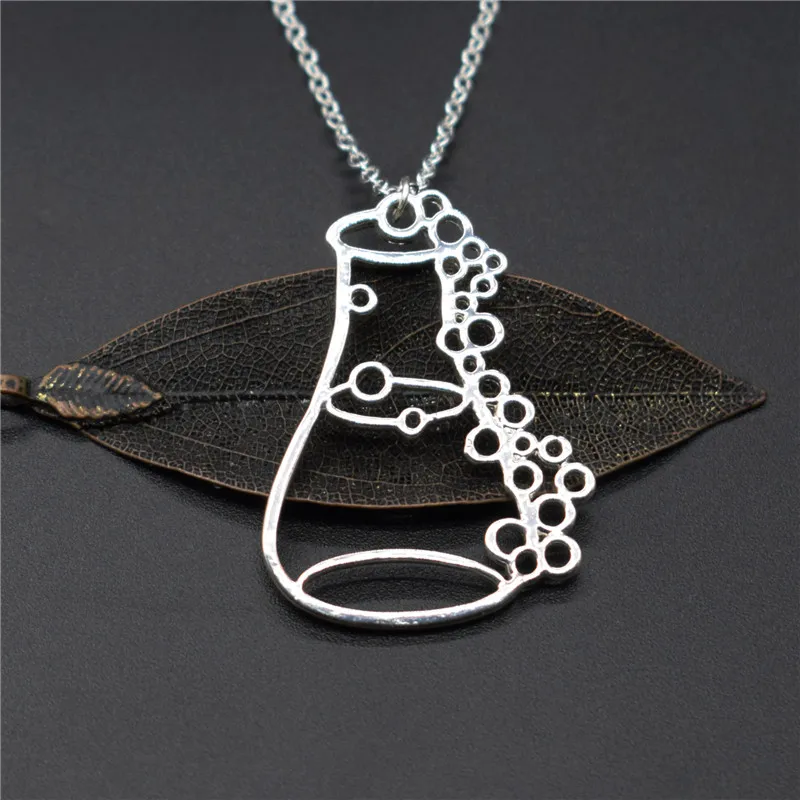 

Elfin New Trendy Erlenmeyer Flask Necklaces Potion Bottle Chemistry Laboratory Graduation Gift Conical Flask Pendant Necklaces