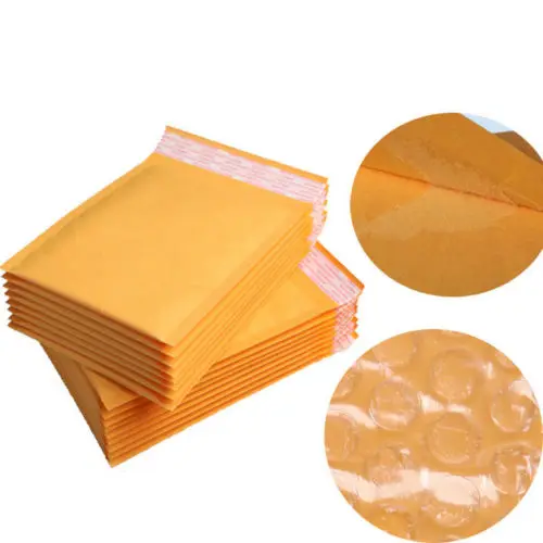 

50pcs/lot kraft bubble postal envelope poly mailer shipping Self-Seal mailing padded postage polymailer yellow bags 11*13cm