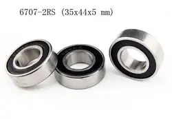 [2 шт] 6707-2RS (35x44x5 мм) металлический резиновый подшипник запаянный шар (черный) 6707RS