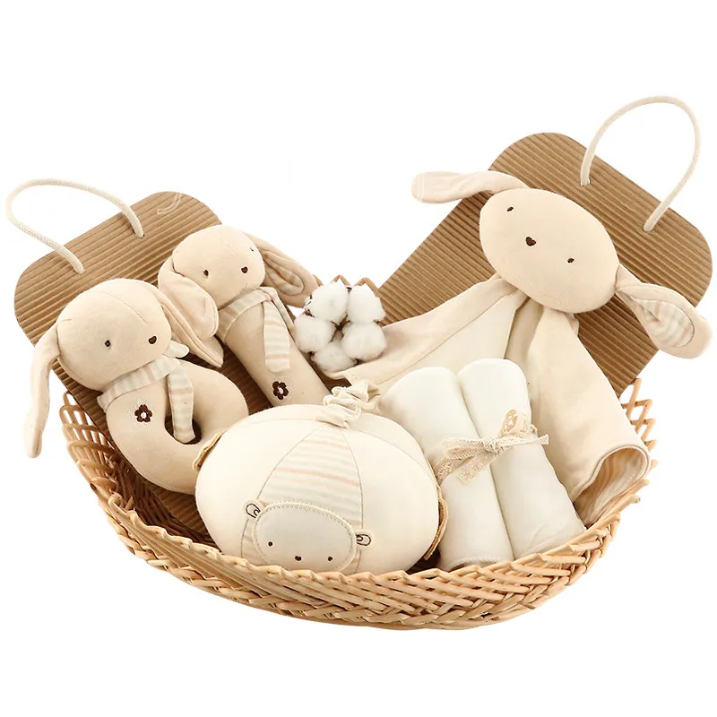 

Cocostyles personalized popular exquisite baby gift baskets with baby soft toys kids baby rattle toys for newborn baby