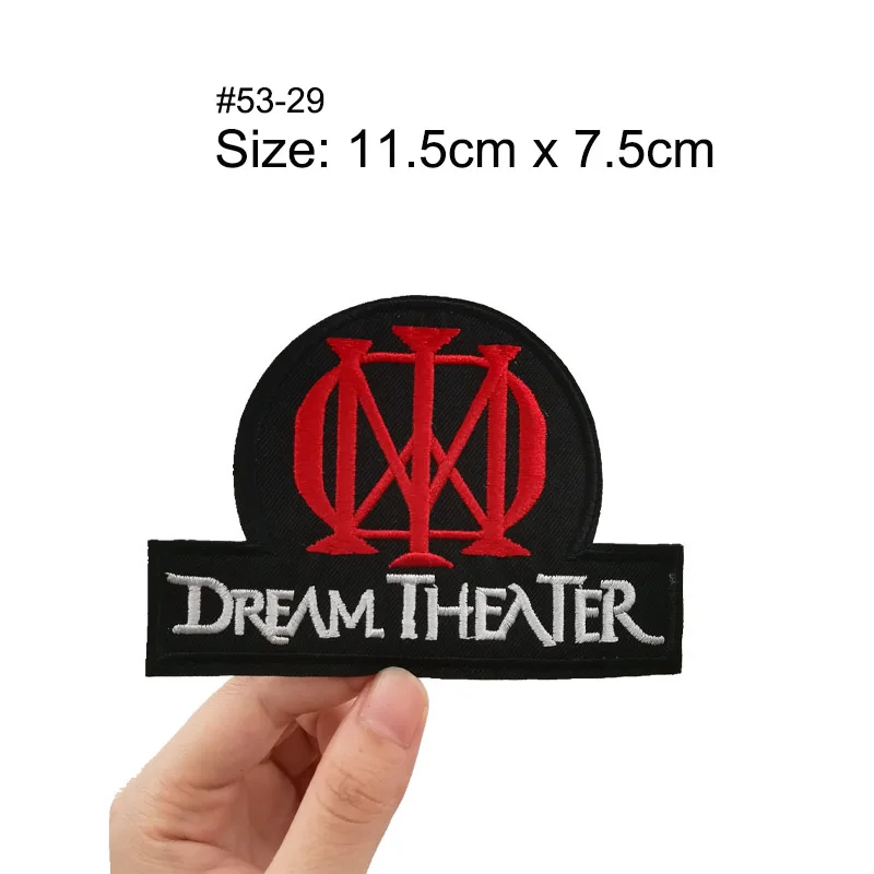 ACDC DREAM THEATER Cannibal Corpse "UFO" Группа DREAM THEATER STAX A вышитая Музыкальная Группа Логотип Железо на патч - Цвет: Серый цвет с красноватым отливом