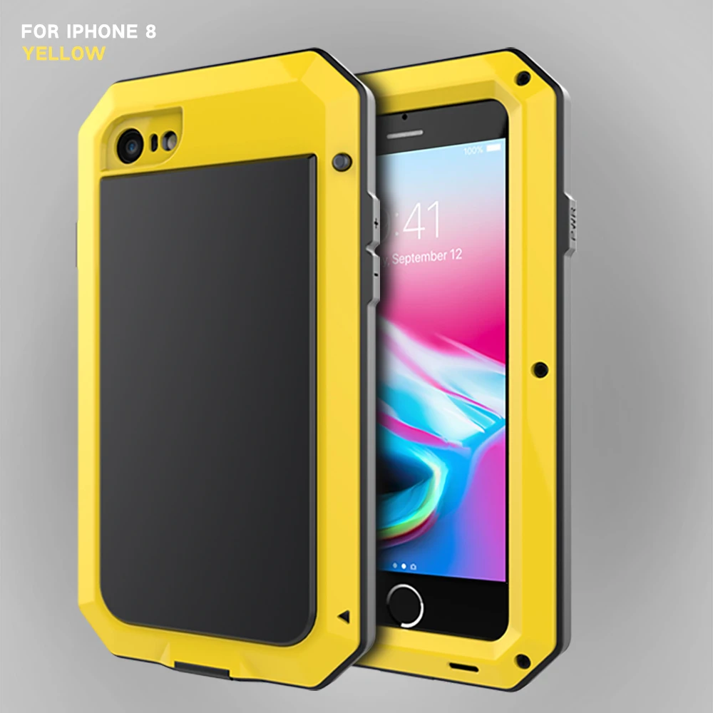 Outdoor Heavy Duty Doom Armor Shockproof Metal Case For iPhone XS MAX XR X 7 8 6 6S Plus 5 SE 5S 4 4S Dustproof Protection Cover