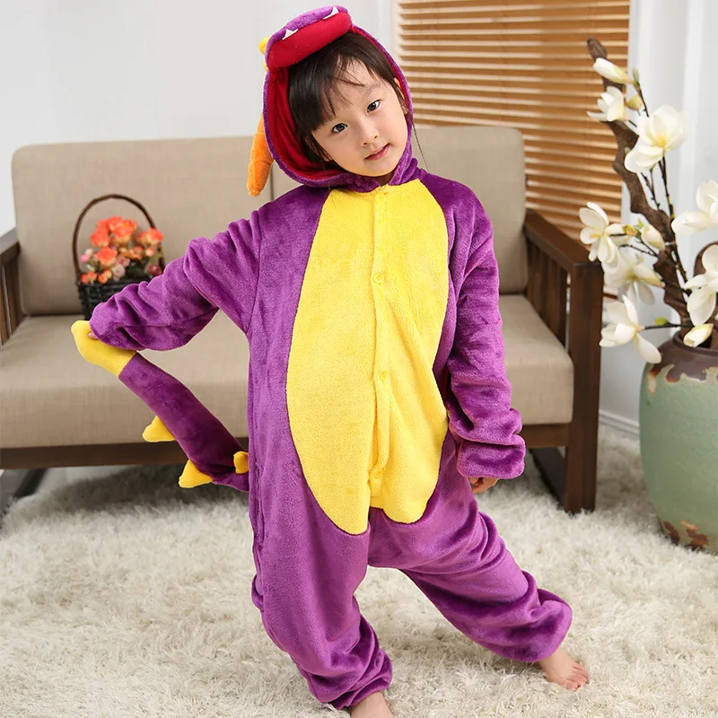 Pijamas para Meninos Eoicioi Crianças Kigurumi Pijamas Flanela Animal Pegasus Ponto Unicórnio Meninas Inverno Quente Onesie 15 Cheap Conjuntos de pijama