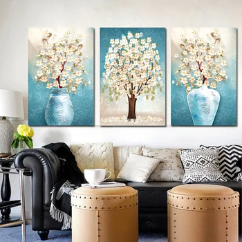 

QIANZEHUI,Needlework,DIY North European money tree triptych Cross stitch,panorama tower landscape scenery series Wall Home Decro