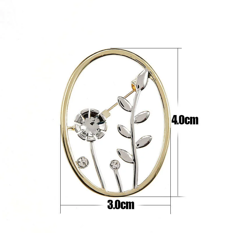 TDQUEEN Metal Flower Brooches for Women Gold Color and Silver Plated Crystal Rhinestone Safety Pin Broche Costume Jewelry Brooch (6)