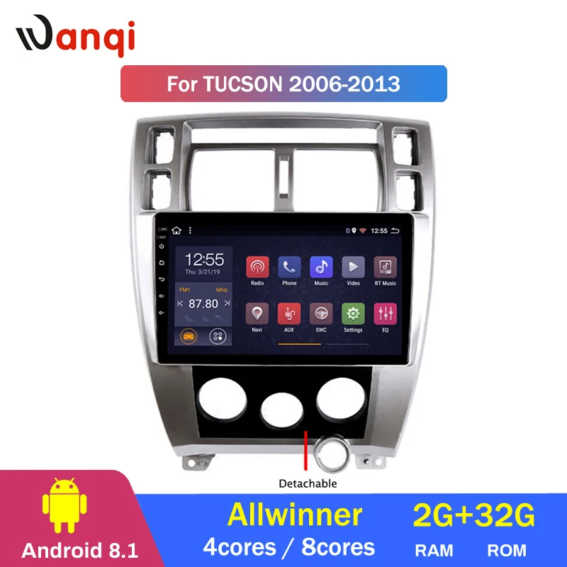 Discount 2G RAM 32G ROM 10.1 INCH Android 8.1 GPS Navigation for 2006-2013 Hyundai Tucson Car Multimedia Player 2